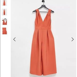 ASOS Orange Wide Leg Jumpsuit Romper